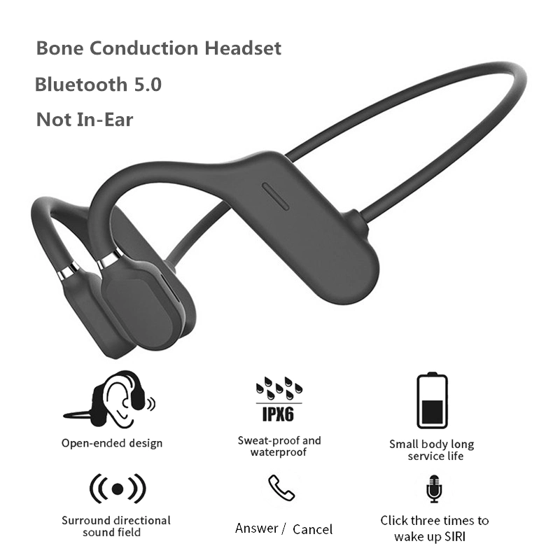 Bone Conduction Noise Cancellation Wireless Earbuds Waterproof Sport Headset