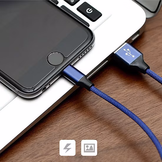 iPhone iPad 용 새 패브릭 땋은 고속 충전 번개 케이블 iPhone USB 케이블 전화 액세서리 용 슈퍼 내구성 USB 데이터 케이블